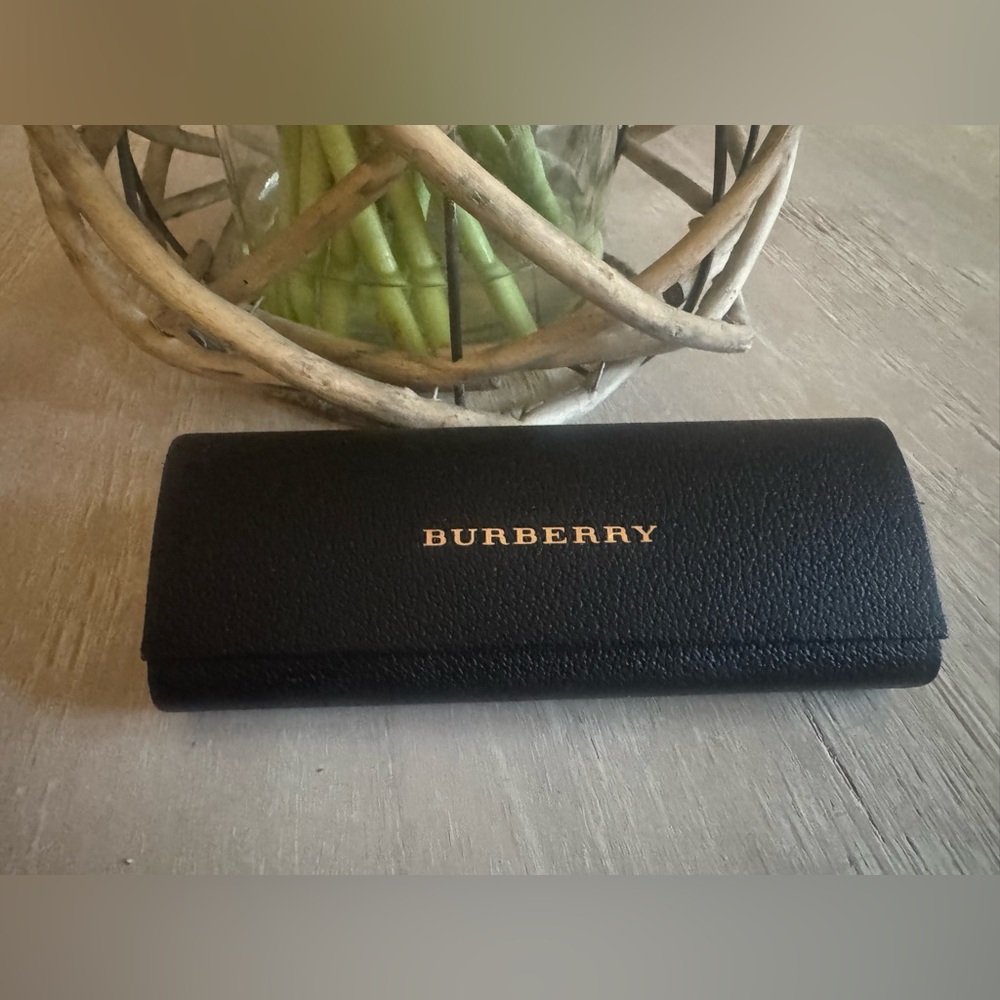 Burberry Black Hard Eyeglasses Case with Gold Logo
